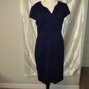 Navy Blue Sleeve Less Dress